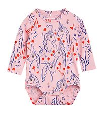 Mini Rodini Body l/ - Scottish Unicorns AOP - Pink