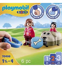 Playmobil 1.2.3 - Min Trækhund - 70406 - 6 Dele