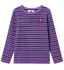 Wood Wood Bluse - Kim Stripe Long Sleeve - Light Amethyst