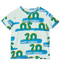 Mini Rodini T-shirt - Loch Ness AOP - Grøn