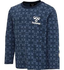 Hummel Bluse - hmlCheck T-Shirt l/s - Blue Horizon