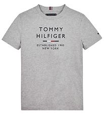 Tommy Hilfiger T-Shirt - Th Logo Tee - Light Grey Heather