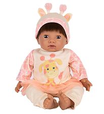 Tiny Treasures Dukke m. Mørkt Hår - Giraffe Outfit