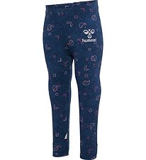 Hummel Leggings - hmlFia - Sargasso Sea m. Slvglimmer