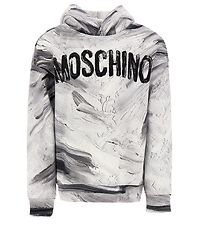 Moschino Hættetrøje - Optical White/Grå