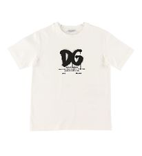 Dolce & Gabbana T-Shirt - DNA - Hvid m. Logo