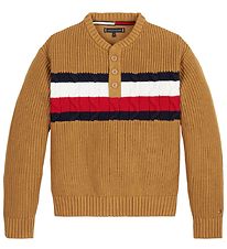 Tommy Hilfiger Bluse - Strik - Global Stripe Henley - Vintage Br Tommy Hilfiger Bluse - Strik - Global Stripe Henley - Vintage Br