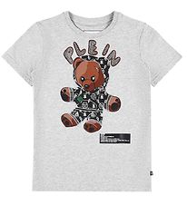 Philipp Plein T-Shirt - Teddy Bear - Gråmeleret m. Similisten Philipp Plein T-Shirt - Teddy Bear - Gråmeleret m. Similisten