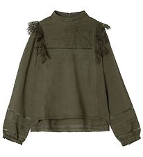 Zadig & Voltaire Bluse - Voltaire Squad - Khaki m. Blonder Zadig & Voltaire Bluse - Voltaire Squad - Khaki m. Blonder