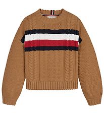 Tommy Hilfiger Bluse - Polyster/Uld - Vintage Bass m. Logo Tommy Hilfiger Bluse - Polyster/Uld - Vintage Bass m. Logo