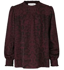 Rosemunde Bluse - Recycled Polyester - Merlot Snake Print