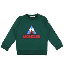 Moncler Sweatshirt - Mørkegrøn m. Rød