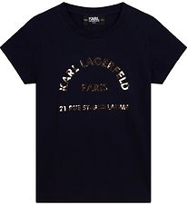 Karl Lagerfeld T-shirt - Tron - Navy m. Guld