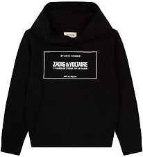 Zadig & Voltaire Hættetrøje - Uld - Wild Sound - Sort m. Hvid Zadig & Voltaire Hættetrøje - Uld - Wild Sound - Sort m. Hvid