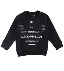 Emporio Armani Sweatshirt - Sort m. Tekst