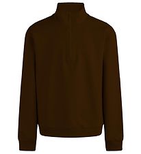 Grunt Sweatshirt - Delfo Sweat Half Zip - Brown