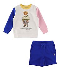 Polo Ralph Lauren Sweatshirt/Sweatshorts - Watch Hill - Hvid/Bl