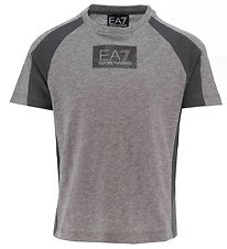 EA7 T-shirt - Gråmeleret m. Mørkegrå