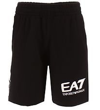 EA7 Sweatshorts - Sort m. Hvid