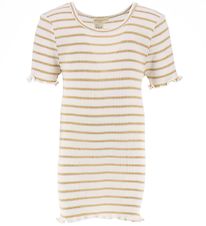 Minimalisma T-shirt - Silke/Bomuld - Blomst - Honey Stripes