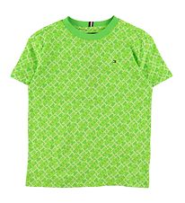 Tommy Hilfiger T-shirt - Monogram Aop Tee - Spring Lime