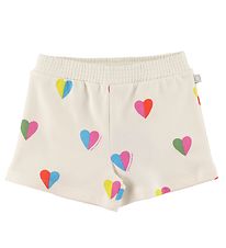 Stella McCartney Kids Sweatshorts - Hvid m. Hjerter