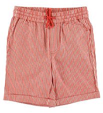 Danef Shorts - Danalfred Searsucker - Chalk/Bright Red