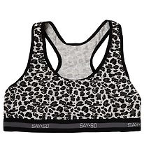 Say-So Top - Gråmeleret m. Leopard