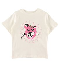 Stella McCartney Kids T-shirt - Hvid/Pink m. Leopard