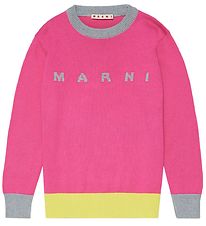 Marni Bluse - Strik - Pink m. Grmeleret/Gul