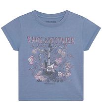 Zadig & Voltaire T-shirt - Støvet Navy m. Guitar