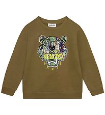Kenzo Sweatshirt - Armygrøn m. Tiger