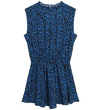 Zadig & Voltaire Kjole - Electric Blue m. Leopardprint