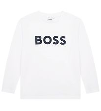 BOSS Bluse - Hvid m. Navy