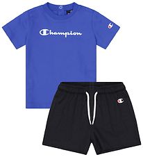 Champion Sæt - T-shirt/Shorts - Blå/Sort