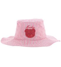 Moschino Bøllehat - Pink/Hvidstribet m. Logo