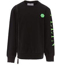 Philipp Plein Sweatshirt - Sort/Grn m. Kranie