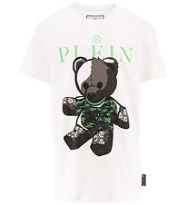 Philipp Plein T-Shirt - Hvid/Sort/Grn m. Similisten