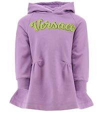 Versace Sweatkjole m. Htte - Baby Violet/Acid Lime