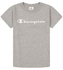 Champion T-shirt - Crewneck - Grå m. Logo