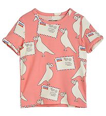 Mini Rodini T-Shirt - Pigeons Tencel - Pink