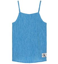 Calvin Klein Tanktop - Crinkle Strap - Blue Crush