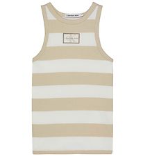 Calvin Klein Tanktop - Rib - Bright White/Classic Beige