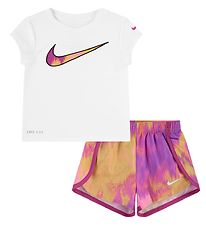 Nike Shortssæt - T-shirt/Shorts - Dri-Fit - Pink Foam