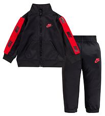 Nike Trningsst - Cardigan/Bukser - Sort/Rd