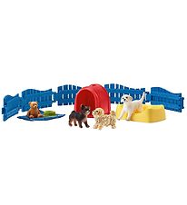 Schleich Farm World - Løbegård Til Hvalpe - 13 Dele - 42480