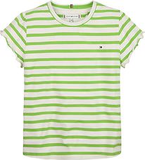 Tommy Hilfiger T-shirt - Striped Ruffle - Spring Lime Stripe