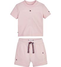 Tommy Hilfiger Sæt - T-shirt/Shorts - Essential - Faint Pink