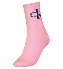 Calvin Klein Strømper - Rib - Pink m. Logo