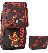 LEGO® Ninjago Skoletaskesæt - Optimo - Sort/Rød